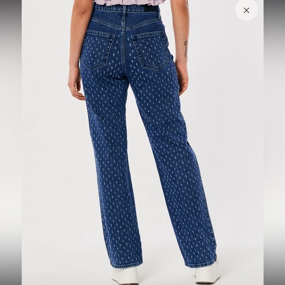 Hollister Social Tourist Jeans Women’s 27 Blue Ultra High Rise Straight Distress - Picture 3 of 13